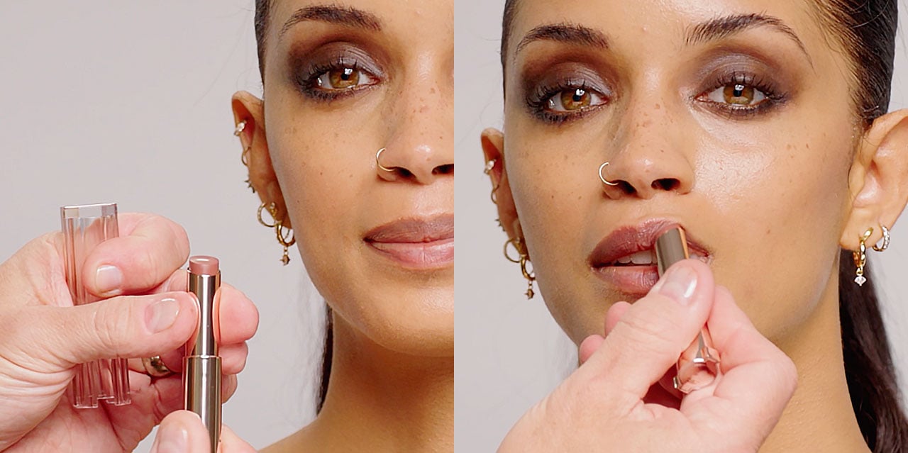 Apply a nude lip color of your choice for the grunge glam makeup look